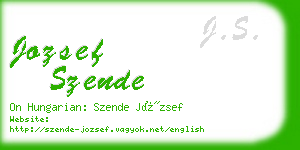 jozsef szende business card